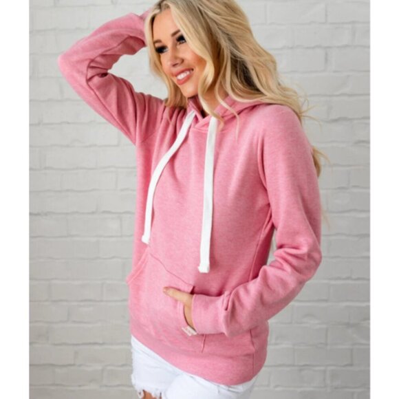 Reflex Tops - Reflex Women's Bright Pink Haisley Hooded Sweatshirt Sz L Cozycore Normcore
